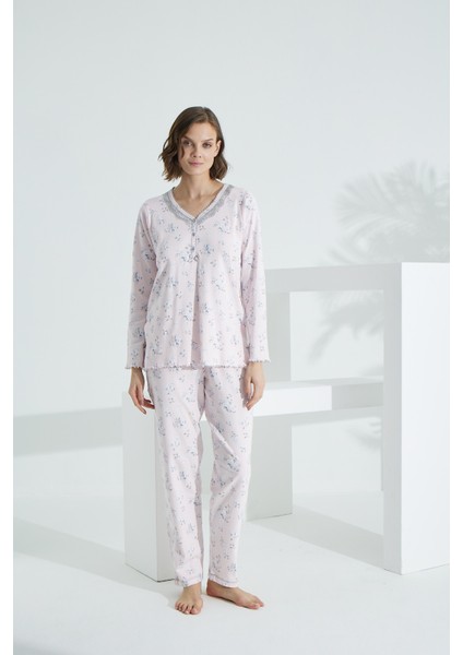 Angelique Pamuk Uzun Kol Kadın Pijama Takımı 21503