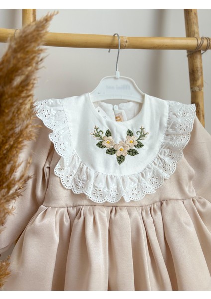 ALYRA Kız Çocuk Elbise Kız Bebek Uzun Kollu Çiçek Nakışlı Astarlı Kabarık Özel Gün Doğum Günü Parti Düğün Saten Elbise Bebek Giyim ALY0230 modelleri