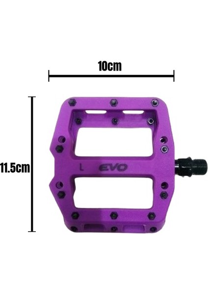 Evo Mor Plastik Rulmanlı Platform Çivili Bisiklet Pedalı