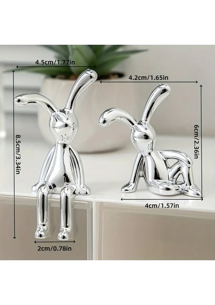 2 Adet Oturan Tavşan Heykeli, Seramik Heykel, Ev Dekoru, Soyut Hayvan Heykeli, Sehpa, Ofis, Ev Yatak Odası, Giriş Dekoru Için Rafta fiyatları