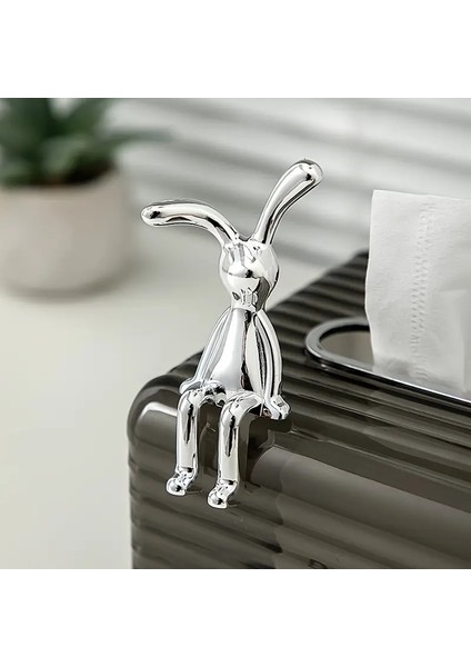 2 Adet Oturan Tavşan Heykeli, Seramik Heykel, Ev Dekoru, Soyut Hayvan Heykeli, Sehpa, Ofis, Ev Yatak Odası, Giriş Dekoru Için Rafta indirimleri