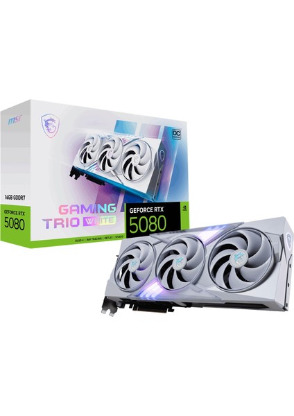 Msı VGA Geforce Rtx 5080 16G Gamıng Trıo Oc Whıte RTX5080 16GB Gdrr7 256 B DX12 Pcıe 5.0 X16 (3xdp 1xhdmı)