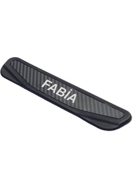 Skoda Fabia Tüm Modeller Uyumlu New Karbon Kapı Eşiği 4 Parça Yazılı