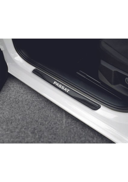 Volkswagen Passat B7 2011-2014 Modeller New Karbon Kapı Eşiği 4 Parça Yazılı