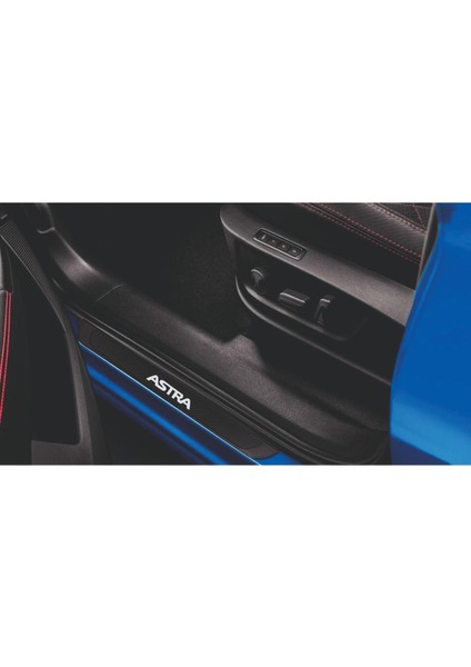 Opel 2004-2009 Astra H Old Karbon Kapı Eşiği 4 Parça Krom Yazılı