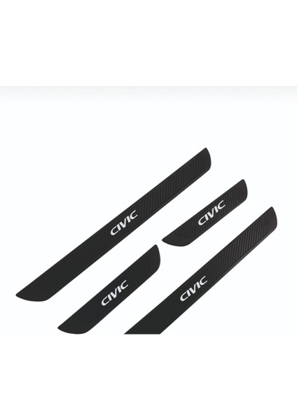 Honda 2006-2011 Civic Old Karbon Kapı Eşiği 4 Parça Krom Yazılı