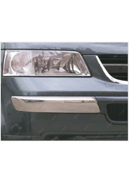 Vw Transporter T-5 2003-2010 Model Arası Krom Ön Tampon Kaşı 2 Parça Geniş Paslanmaz Çelik