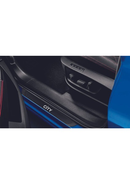 Honda City 2006-2020 Modeller Old Karbon Kapı Eşiği 4 Parça Krom Yazılı