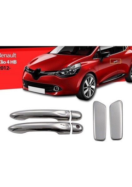 Renault Clio -4 2012-2019 Krom Kapı Kolu 4 Kapı Paslanmaz Çelik Hb