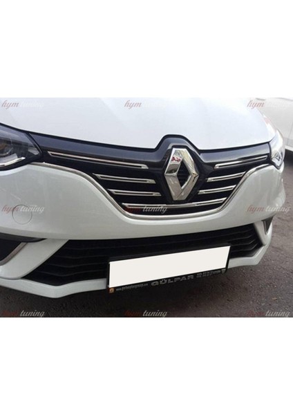 Renault Megane 4 Uyumlu Ön Panjur Kromu 5 Parça Paslanmaz Çelik 2016 Model Uyumludur