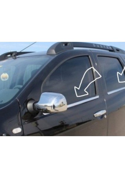 Dacia Sandero 2008-2009-2010-2011-2012 Krom Cam Çıtası 4 Parç Paslanmaz Çelik