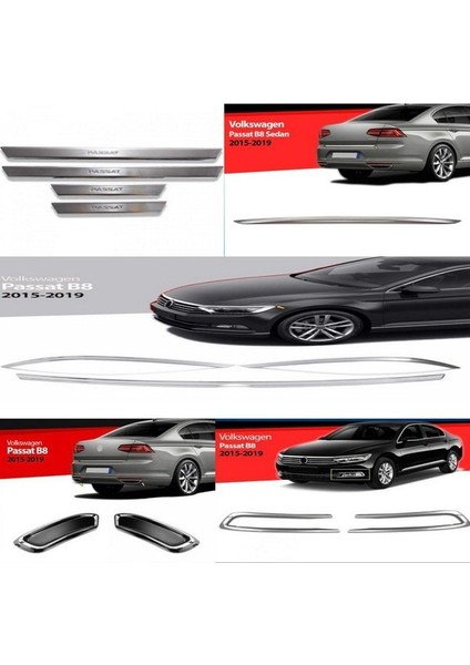 2015-2019 Arası Volksvagen Passat B-8 Krom Set 5 Ürün 11 Parça