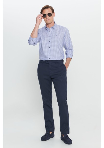 Comfort Fit Rahat Kesim Yan Cepli Desenli Beli Lastikli Pantolon