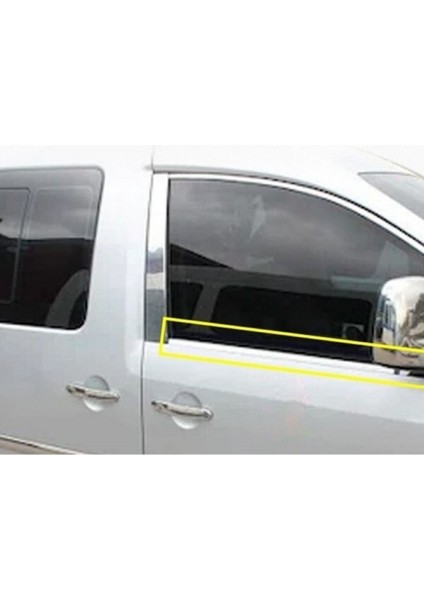 Vw Caddy 2004-2005-2006-2007-2008-2009 Krom Cam Çıtası 4 Parça Paslanmaz Çelik