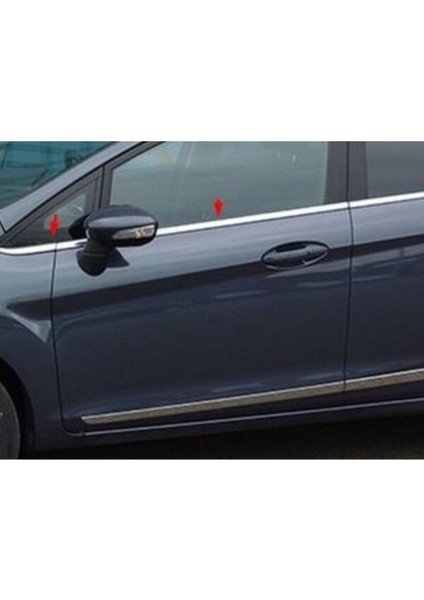 Ford Fiesta 2009-2010-2011-2012-2013-2014-2015 Krom Cam Çıtası 8 Parça Paslanmaz Çelik