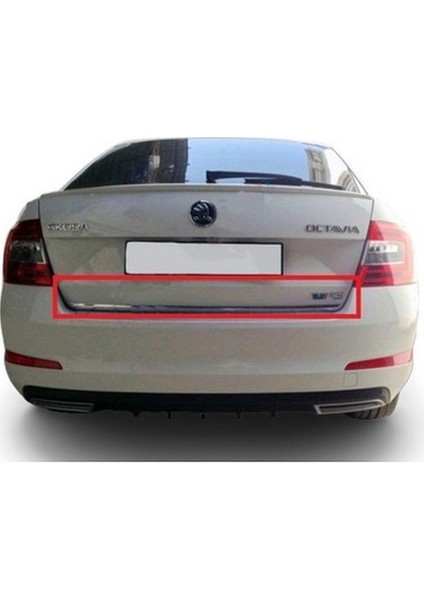 Skoda Octavia A7 2013 ve Üzeri Krom Bagaj Alt Çıtası Paslanmaz Çelik