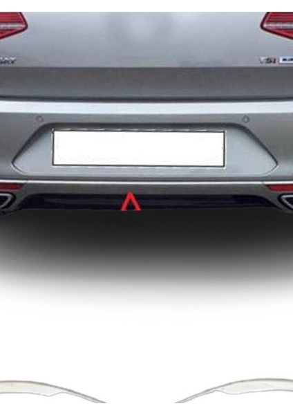 Volkswagen Passat B8 2014-2019 Krom Arka Tampon Çıtası 3 Parça Paslanmaz Çelik