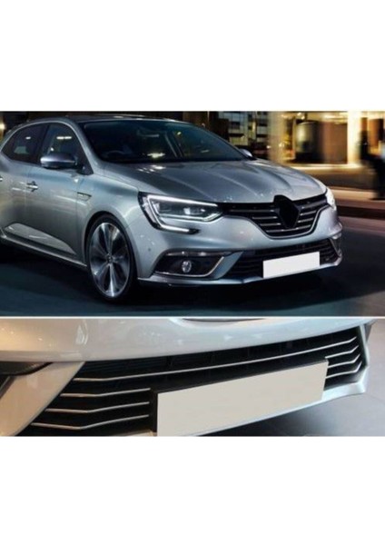 Renault Megane 4 Sedan Krom Ön Tampon Çıtası 2016-2021 7 Prç