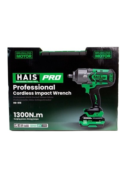 RB-818 1300 Nm 21 V Profesyonel Darbeli Somun Sıkma