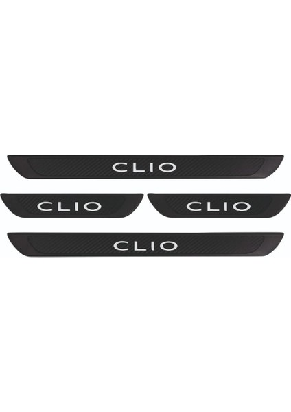 Renault 2019+ Clio Old Karbon Kapı Eşiği 4 Parça Paslanmaz Çelik