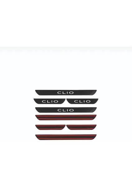 Renault 2019+ Clio Old Karbon Kapı Eşiği 4 Parça Paslanmaz Çelik