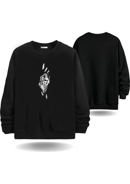 Iskelet Kraliçe Sevgililer Günü Bisiklet Yaka Kadın Slimfit Sweatshirt 7014K
