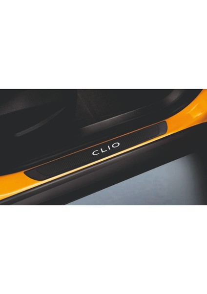 Renault 2019+ Clio Old Karbon Kapı Eşiği 4 Parça Paslanmaz Çelik