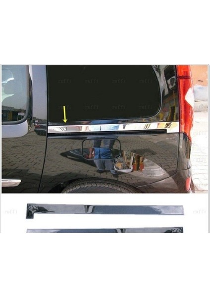 Renault Kangoo 2008 ve Üzeri Krom Kapı Sürgü Çıtası 2 Parça Paslanmaz Çelik