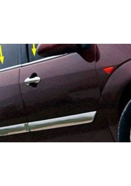 Ford Focus 1998-1999-2000-2001-2002-2003-2004 Krom Cam Çıtası 4 Parça Paslanmaz Çelik