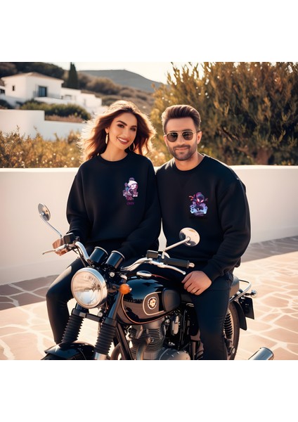 Örümcek Adam Sevgililer Günü Bisiklet Yaka Erkekslimfit Sweatshirt 7001E
