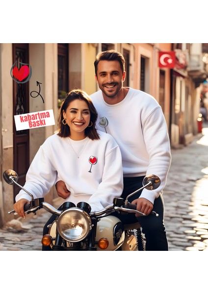 Çekim Gücü Sevgililer Günü Bisiklet Yaka Erkek Slimfit Sweatshirt 7006E