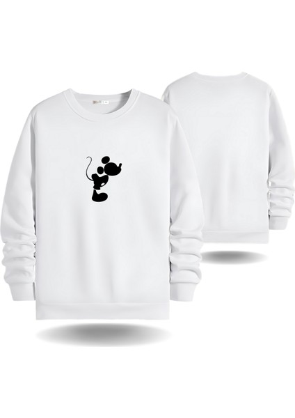 Mickey Mause Sevgililer Günü Bisiklet Yaka Erkek Slimfit Sweatshirt 7011E
