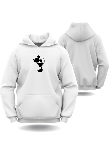 Mickey Mause Sevgililer Günü Slimfit Kapüşönlu Hoodie Kadın Sweatshirt 7011K