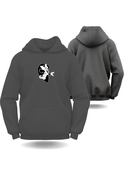 Mickey Mause Sevgililer Günü Slimfit Kapüşönlu Hoodie Kadın Sweatshirt 7015K