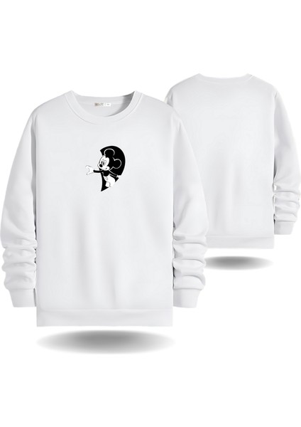 Mickey Mause Sevgililer Günü Bisiklet Yaka Erkek Slimfit Sweatshirt 7015E