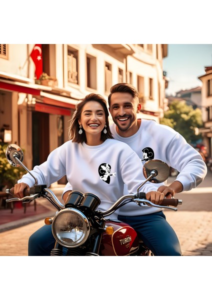 Mickey Mause Sevgililer Günü Bisiklet Yaka Erkek Slimfit Sweatshirt 7015E
