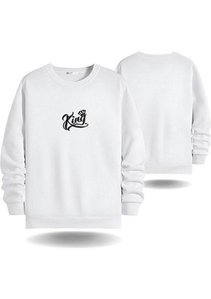 Kral Görselli Sevgililer Günü Bisiklet Yaka Erkek Slimfit Sweatshirt 7004E