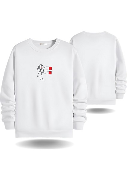 Çekim Gücü Sevgililer Günü Bisiklet Yaka Kadın Slimfit Sweatshirt 7006K