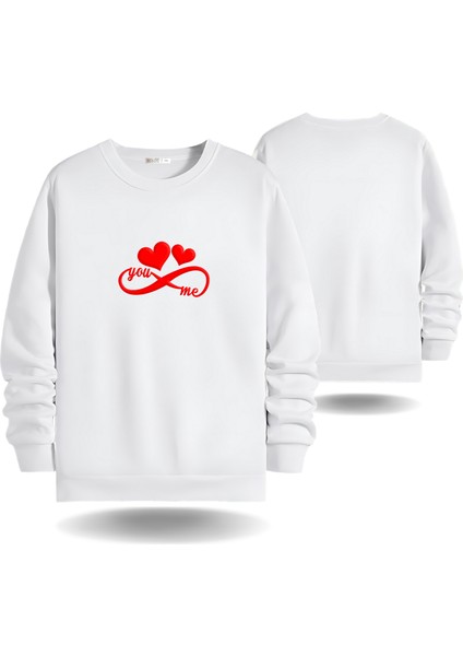 Sonsuz Sevgi Sevgililer Günü Bisiklet Yaka Kadın Slimfit Sweatshirt 7008K