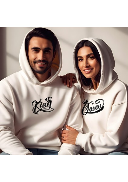 Kraliçe Görselli Sevgililer Günü Slimfit Kapüşönlu Hoodie Kadın Sweatshirt 7004K fiyatları
