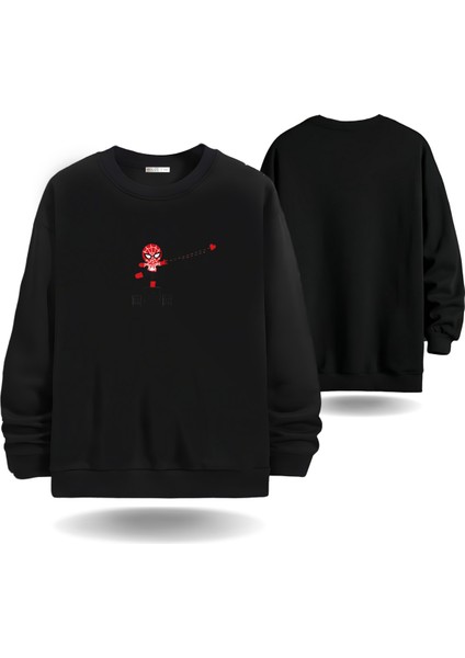 Örümcek Adam Ağ Sevgililer Günü Bisiklet Yaka Erkek Slimfit Sweatshirt 7010E