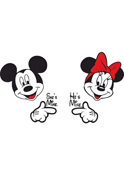 Mickey Mause Sevgililer Günü Bisiklet Yaka Kadın Slimfit Sweatshirt 7007K