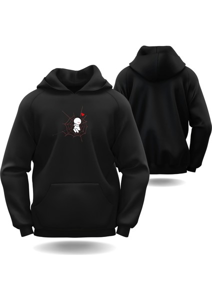 Örümcek Adam Ağ Sevgililer Günü Slimfit Kapüşönlu Hoodie Kadın Sweatshirt 7010K