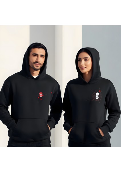 Örümcek Adam Ağ Sevgililer Günü Slimfit Kapüşönlu Hoodie Kadın Sweatshirt 7010K fiyatları
