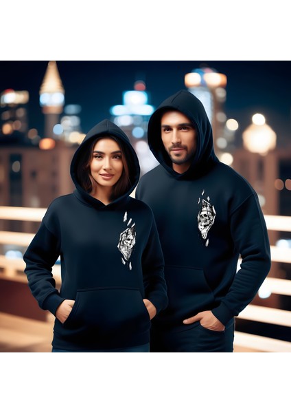 Iskelet Kral Sevgililer Günü Slimfit Kapüşönlu Erkek Sweatshirt 7014E fiyatları