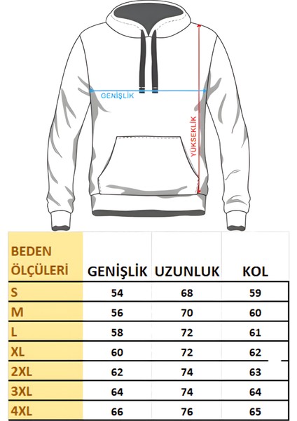 Puzzle Kalp Görselli Sevgililer Günü Slimfit Kapüşönlu Erkek Sweatshirt 7013E