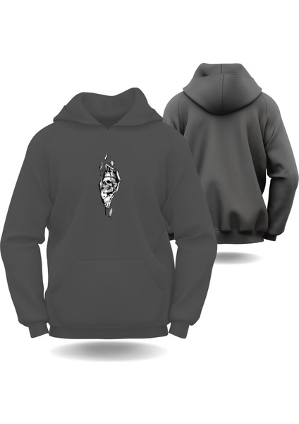 Iskelet Kral Sevgililer Günü Slimfit Kapüşönlu Erkek Sweatshirt 7014E