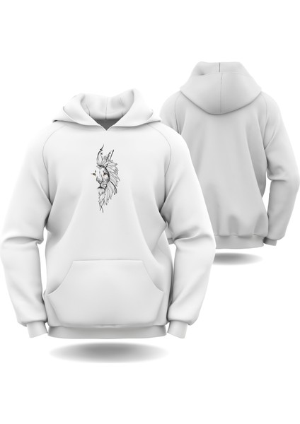Arslan Görselli Sevgililer Günü Slimfit Kapüşönlu Erkek Sweatshirt 7017E