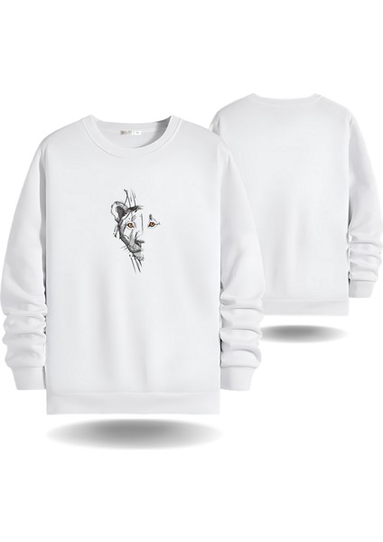 Arslan Görselli Sevgililer Günü Bisiklet Yaka Kadın Slimfit Sweatshirt 7017K