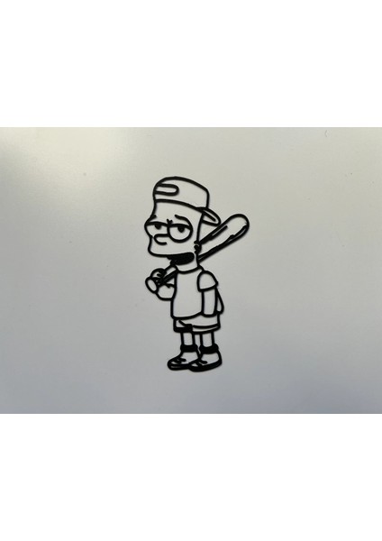 Dekoratif Beyzbol Sopalı Bart Simpson Duvar Figürü